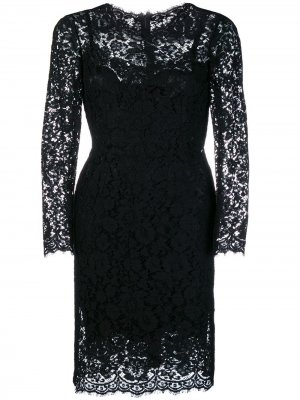 Fitted lace dress Dolce & Gabbana. Цвет: черный