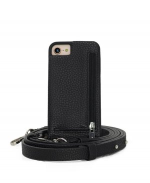 Чехол для iPhone через плечо 6, 6S, 7, 8 или SE с бумажником на ремешке , черный Hera Cases