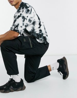 Черные брюки-карго в стиле милитари с ремнем -Черный Fingercroxx