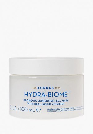 Маска для лица Korres Увлажняющая с йогуртом и пробиотиками hydra-biome, 100 мл. Цвет: прозрачный