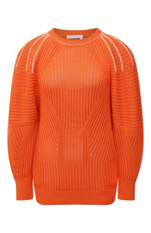 Пуловер из хлопка и вискозы Chloé. Цвет: оранжевый