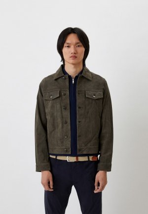 Куртка кожаная Liu Jo Uomo. Цвет: хаки