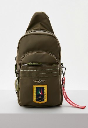 Рюкзак и брелок Aeronautica Militare на одно плечо. Цвет: хаки