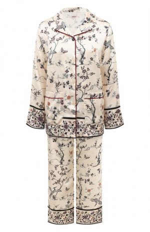 Шелковая пижама Morpho&Luna. Цвет: кремовый