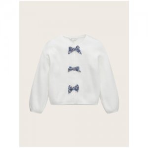 Пуловер для девочек белый, размер 116/122 Tom Tailor. Цвет: белый