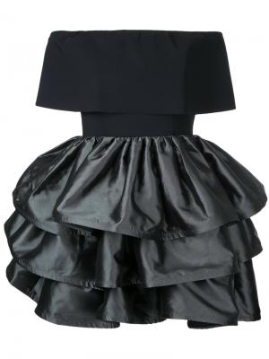 Платье с оборчатой юбкой Greta Constantine. Цвет: чёрный