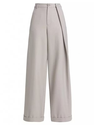 Широкие брюки со складками, серо-коричневый MM6 Maison Margiela