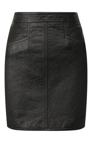 Кожаная юбка Saint Laurent. Цвет: чёрный