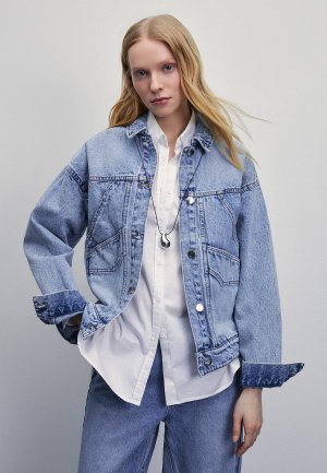 Куртка джинсовая Zarina Exclusive online. Цвет: голубой