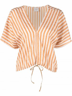 Striped V-neck blouse Alysi. Цвет: оранжевый