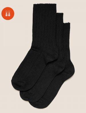 3 пары носков до щиколотки rmal Sumptuious Soft , черный Marks & Spencer