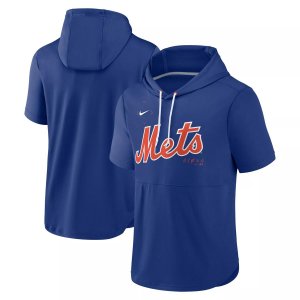 Мужской пуловер с капюшоном Royal New York Mets Springer Team короткими рукавами Nike