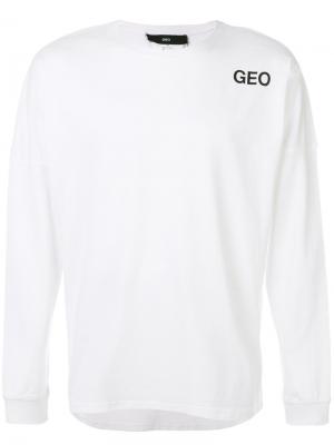 Джемпер с логотипом бренда Geo. Цвет: белый