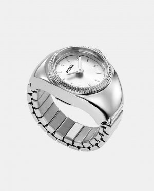 Часы-кольцо ES5245 Женские часы из нержавеющей стали , серебро Fossil