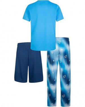 Пижамный комплект Pajama Top, Shorts and Pants Three-Piece Set, цвет Blue Lazer Hurley