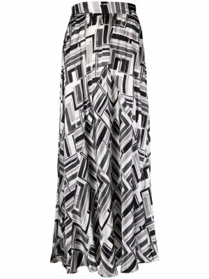 Длинная юбка с абстрактным принтом Kiton. Цвет: черный