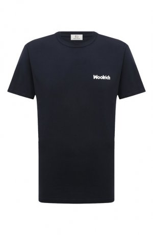 Хлопковая футболка Woolrich. Цвет: синий