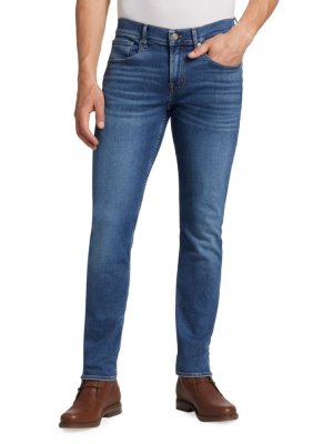 Узкие зауженные джинсы с высокой посадкой , синий 7 For All Mankind