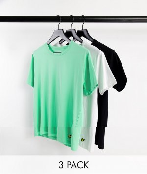 Набор из 3 футболок с круглым вырезом черного, белого и зеленого цвета -Многоцветный Lyle & Scott Bodywear