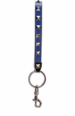 Кожаный брелок для ключей Garavani Rockstud Valentino. Цвет: синий