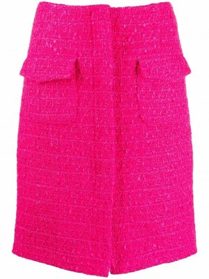Твидовая юбка миди 12 STOREEZ. Цвет: розовый