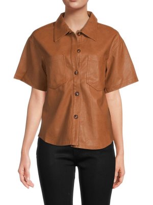 Рубашка Cendy Frnch из искусственной кожи, коричневый