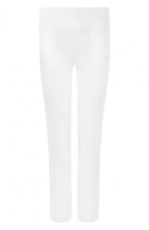 Укороченные хлопковые брюки Pietro Brunelli. Цвет: белый