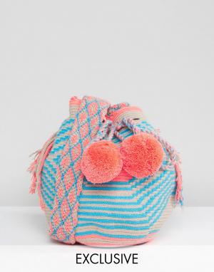 Маленькая сумка пастельной расцветки Wayuu Jardin Del Cielo. Цвет: мульти