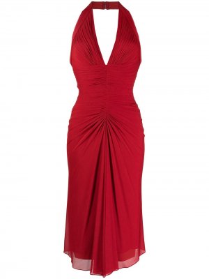 Платье с вырезом халтер Herve L. Leroux. Цвет: красный