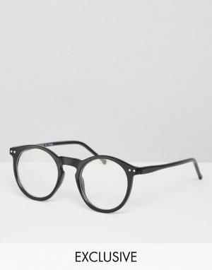 Круглые солнцезащитные очки Reclaimed Vintage. Цвет: черный