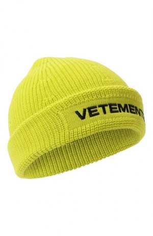 Шерстяная шапка VETEMENTS. Цвет: зелёный