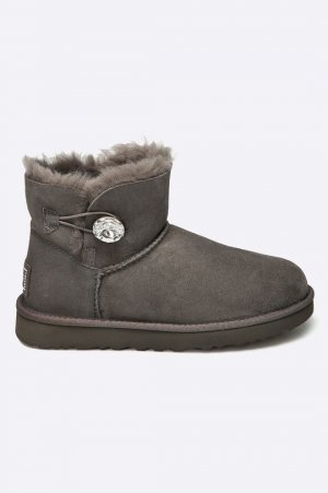 Мини-замшевые зимние ботинки Bailey Button с блестками Ugg, серый UGG