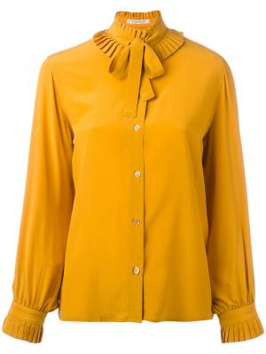 Блузка с завязками на бант Guy Laroche Vintage. Цвет: оранжевый