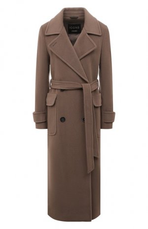 Пальто из шерсти и кашемира Cinzia Rocca. Цвет: коричневый