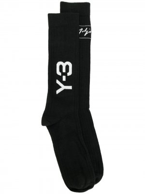 Носки с логотипом Y-3. Цвет: черный