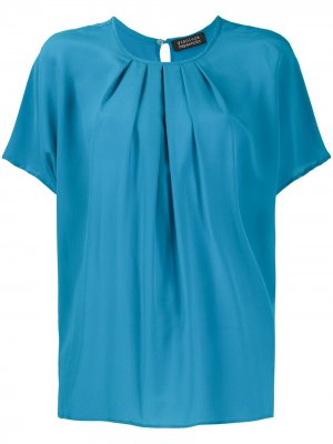 Блузка со складками на воротнике Gianluca Capannolo. Цвет: синий