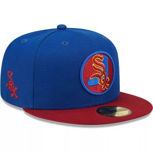 Мужская New Era Royal/Red Chicago White Sox с альтернативным логотипом Primary Jewel Gold Undervisor 59FIFTY Облегающая шляпа