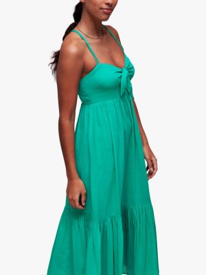 Хлопковое пляжное платье миди с завязкой спереди, зеленый Whistles