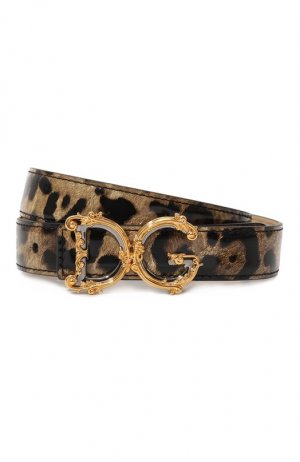 Кожаный ремень Dolce & Gabbana. Цвет: леопардовый