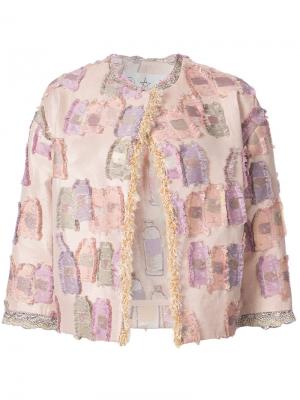 Приталенный пиджак с вышивкой Tsumori Chisato. Цвет: телесный