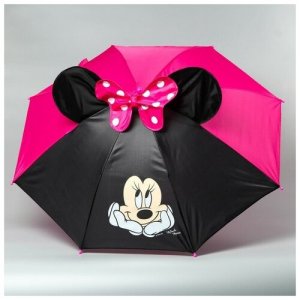 Зонт детский с ушами «Минни Маус» Ø 70 см Disney. Цвет: черный