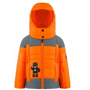 Горнолыжная куртка для мальчиков, карманы, съемный капюшон, утепленная, водонепроницаемая, размер 6(116), оранжевый Poivre Blanc. Цвет: оранжевый