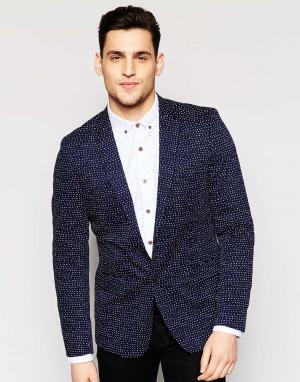 Облегающий пиджак в горошек Antony Morato. Цвет: темно-синий