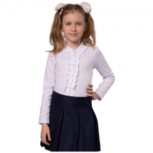 Школьная блузка для девочки, цвет белый, рост 122 Мануфактурная лавка. Цвет: белый