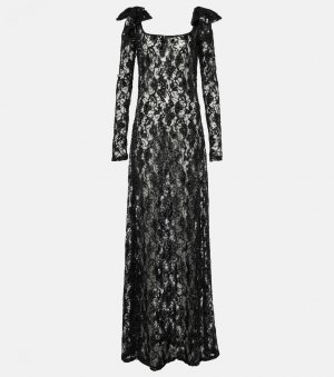 Кружевное платье с бантом , черный Nina Ricci