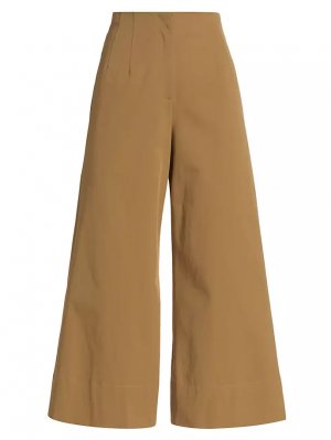 Саржевые брюки с высокой посадкой и широкими штанинами , цвет sandalwood Lela Rose