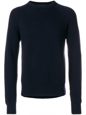Классический трикотажный свитер Cédric Charlier. Цвет: синий