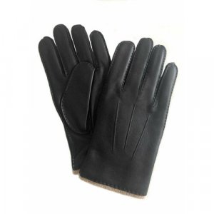 Демисезонные мужские/для подростков кожаные перчатки на шерстяной трикотажной подкладке S2010, Цвет черный, Размер 8 Nice Ton. Цвет: черный