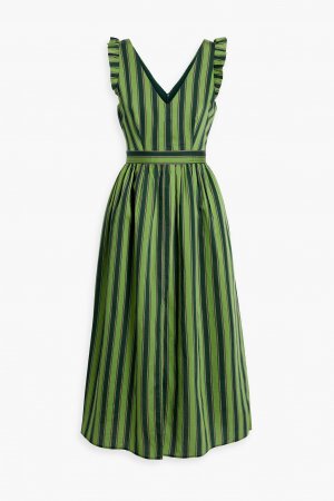 Платье миди Carmen в полоску из лиоцелла , зеленый IRIS & INK