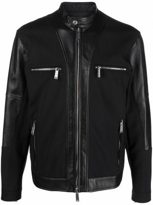 Байкерская куртка со вставками Dsquared2. Цвет: черный